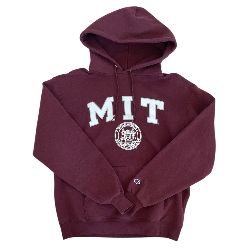Champion MIT Burgundy Pullover Hoodie Size Medium